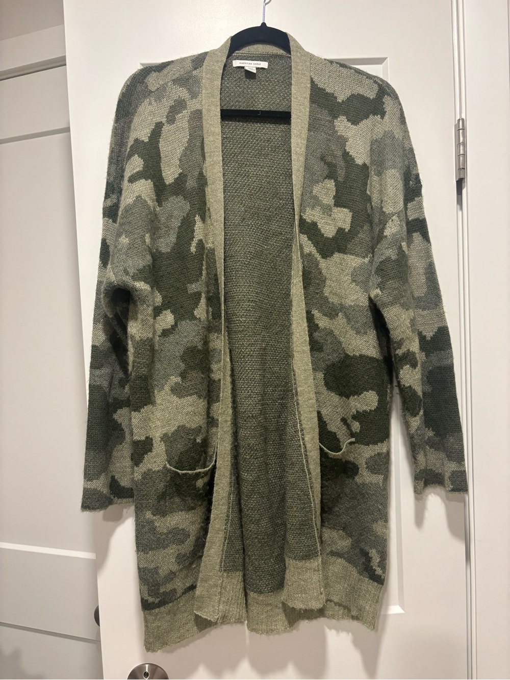 American Eagle Camouflage Knit Cardigan - Green